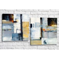 Pictură ArtPoster Abstraction Blue/Black/Gray (3417486)