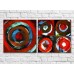 Картина ArtPoster Abstract canvas Red colored circles (3417494)