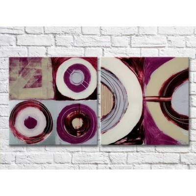 Pictură ArtPoster Abstract canvas Violet colored circles (3417483)