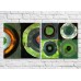 Pictură ArtPoster Abstract canvas Green colored circles (3417481)