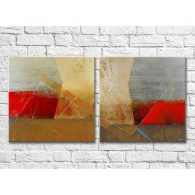 Pictură ArtPoster Abstract canvas Red/Brown/Gray 02 (3417485)