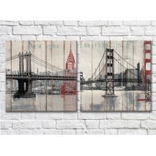 Картина ArtPoster Wood New York Brooklyn Bridge (2495211)