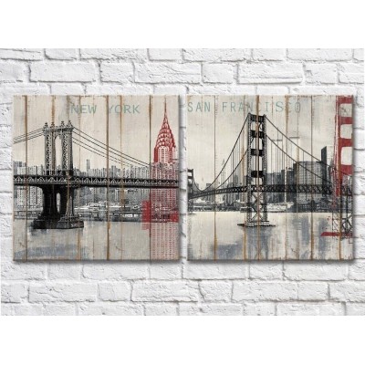 Картина ArtPoster Wood New York Brooklyn Bridge (2495211)