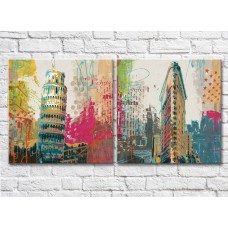 Картина ArtPoster New York architectural sketches Leaning Tower of Pisa (2495218)