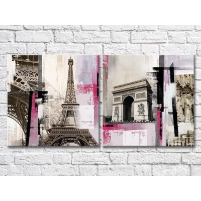 Картина ArtPoster Architectural Art Eiffel Tower Triumphal arch (2495229)