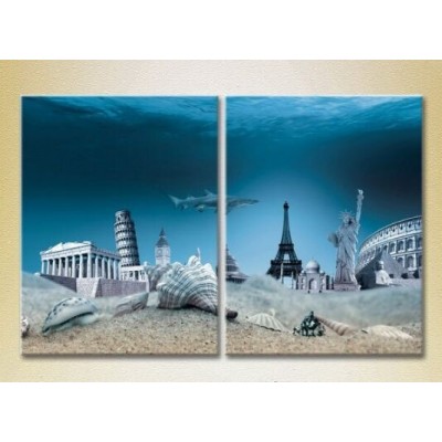 Pictură ArtPoster Monuments of World architecture under water 01 (2502470)