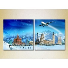 Картина ArtPoster Monuments of world architecture on a winter background 01 (2502469)