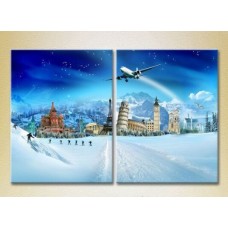 Картина ArtPoster Monuments of World architecture on a winter background (2502483)