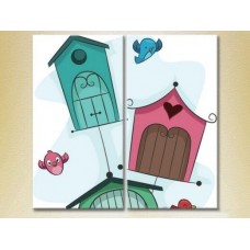 Картина ArtPoster Birdhouses and birds (2225849)