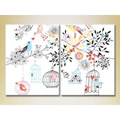 Картина ArtPoster Birds/cages and trees 01 (2225837)