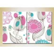 Картина ArtPoster Pink/Turquoise floral background 02 (2225818)