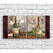 Картина ArtPoster Wine bottle and grapes on architecture background (3478716)