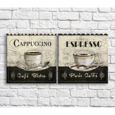 Картина ArtPoster Cappuccino and espresso on Black/White background (3478732)