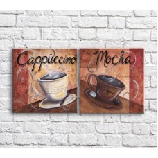 Картина ArtPoster Cappuccino and mochacino on a background of abstraction and patterns (3478734)