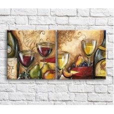 Картина ArtPoster Glasses with Red and White wine (3478713)