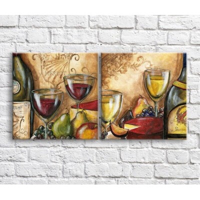 Картина ArtPoster Glasses with Red and White wine (3478713)