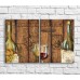 Картина ArtPoster Wine bottle and glass on wood background (3478800)