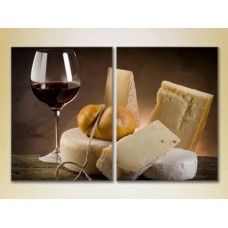 Pictură ArtPoster Cheese and wine/still life (2602750)