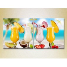 Pictură ArtPoster Four fruit cocktails on the beach (2602753)