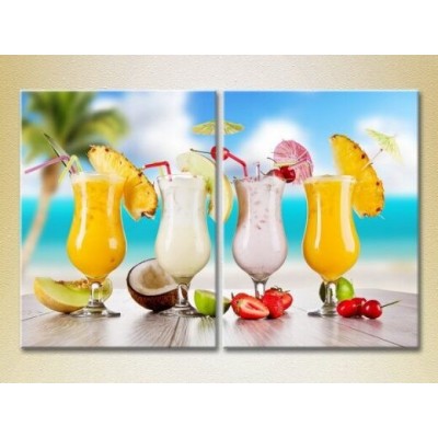 Pictură ArtPoster Four fruit cocktails on the beach 01 (2602754)