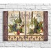 Pictură ArtPoster Wine and grapes on the background of patterns (3478784)