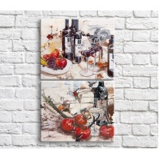 Pictură ArtPoster Red wine and fruits (3478795)