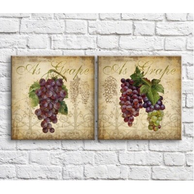 Картина ArtPoster Red and White grapes on Brown background (3478749)