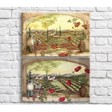 Картина ArtPoster Wine and arch overlooking the field (3478783)