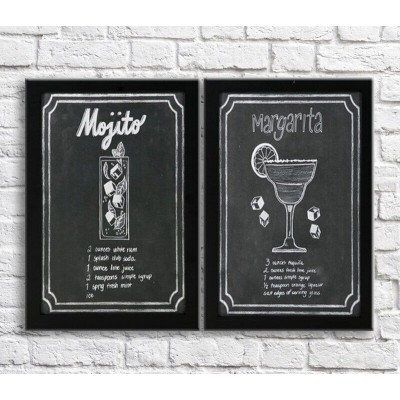 Картина ArtPoster Cocktail Margarita and Mojito on a Black background (3478787)