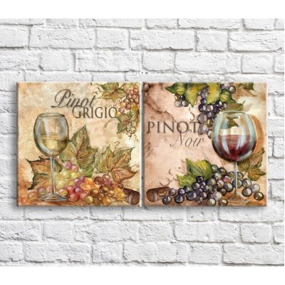 Картина ArtPoster Glass of wine and grapes (3478737)