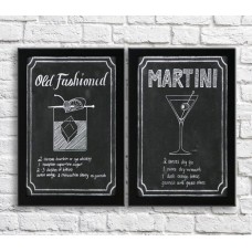 Картина ArtPoster Martini cocktail and old fashioned on Black background (3478788)