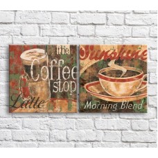 Картина ArtPoster Coffee and text in retro style (3478738)