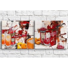 Картина ArtPoster Alcohol and fruits on abstraction background (3478705)