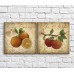 Картина ArtPoster Oranges and apples on a Brown background with patterns (3478710)