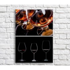 Картина ArtPoster Glasses with Red wine and cognac on a Black background (3478776)