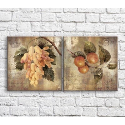 Картина ArtPoster White grapes and orange in vintage style (3478707)