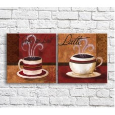 Картина ArtPoster Cup of latte on abstraction background (3478767)