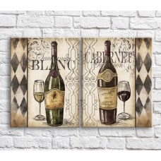 Картина ArtPoster Wine bottle on a Beige background with patterns (3478779)