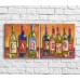 Картина ArtPoster Multicolored bottles with wine and on an Orange background (3478765)