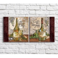 Картина ArtPoster White wine bottle and grapes on architecture background (3478714)