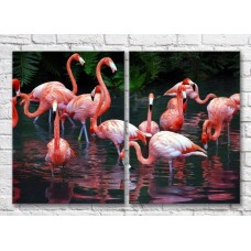 Картина ArtPoster A flock of flamingos in a dark pond (3451168)