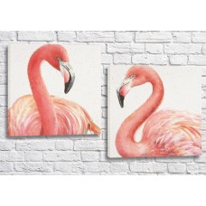 Картина ArtPoster Pink flamingos on a light background (3451169)