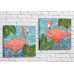 Картина ArtPoster Couple of flamingos on a background of tropical leaves (3451157)