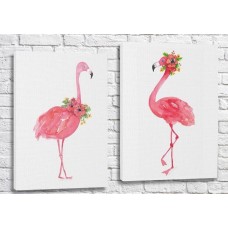 Pictură ArtPoster Pink painted flamingos (3451158)