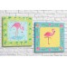 Pictură ArtPoster Painted flamingos on light Green/Pink backgrounds (3451153)