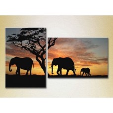 Картина ArtPoster Elephants/sunset in Africa (2603003)