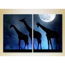 Картина ArtPoster Giraffes on the background of the starry sky 02 (2602979)