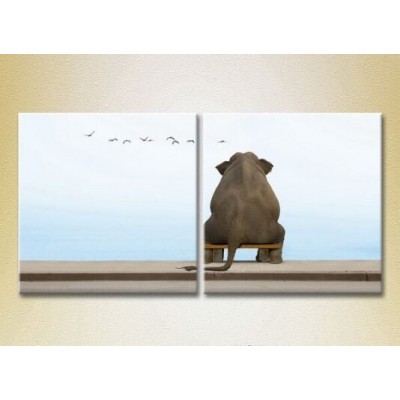 Картина ArtPoster Elephant on the bench 03 (2602992)