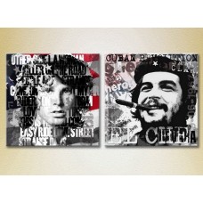 Картина ArtPoster Che Guevara and Jim Morrison stylized portraits (3460051)