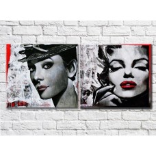 Картина ArtPoster Audrey Hepburn and Marilyn Monroe drawing by contemporary artist (3460039)